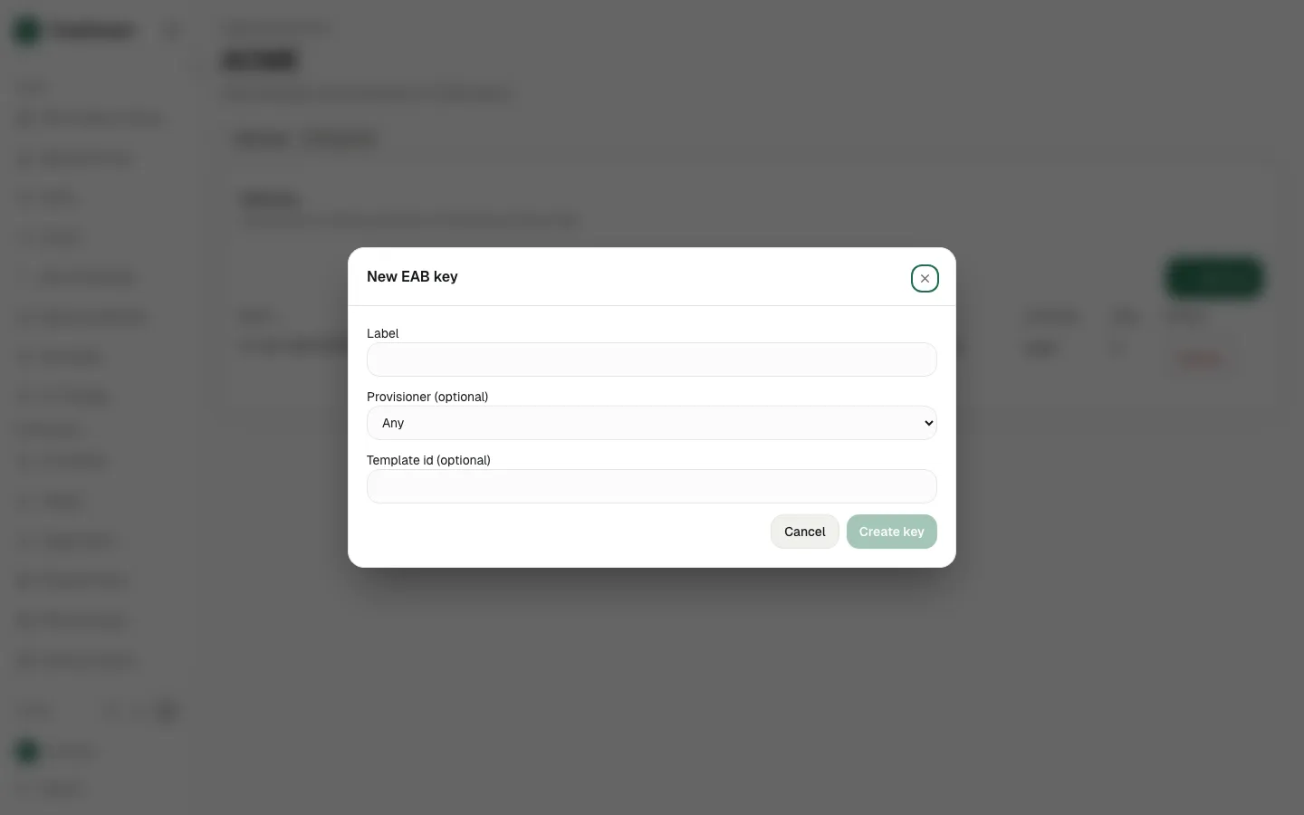 Click New key