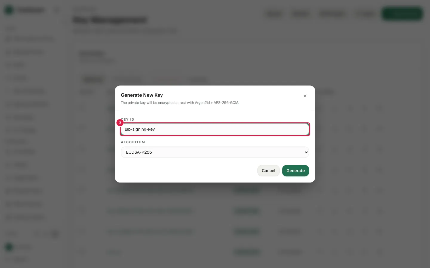 Fill e.g. root-ca-2026 with "lab-signing-key"