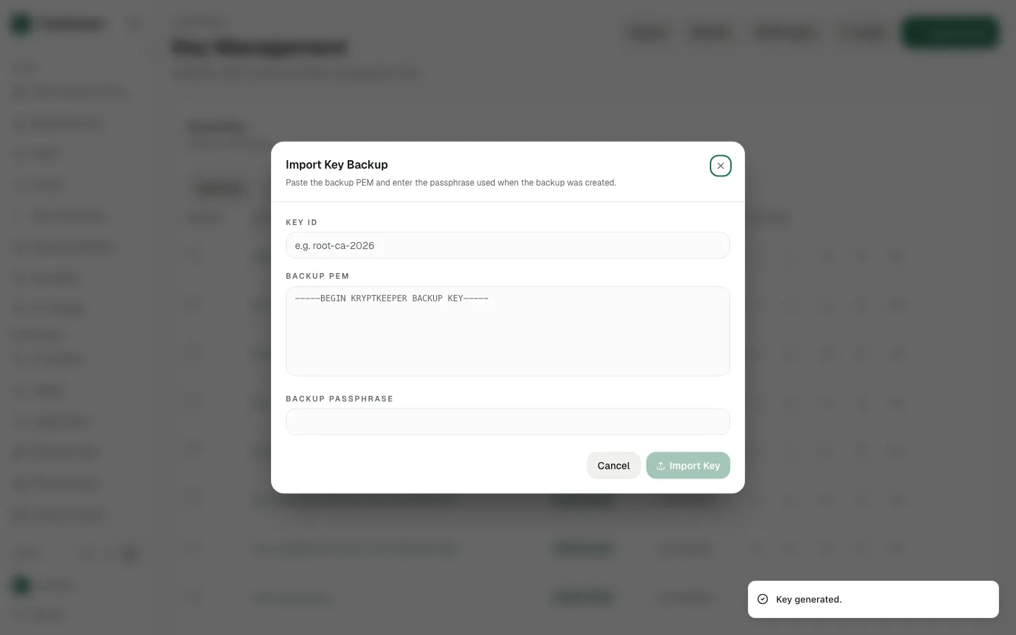 Click Import